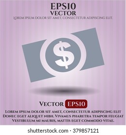 Icono o símbolo vectorial de dinero (billete en dólares)