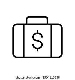 Money Dollar Cash Bag Suitecase Business Banking Design, Finance Money Flow Trade Forex Vector, Office Dollar Icon Concept