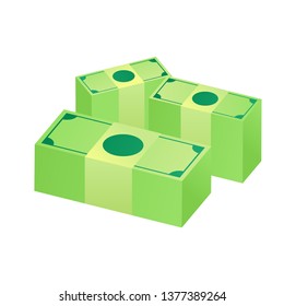 money dollar cash paper bank notes vector set