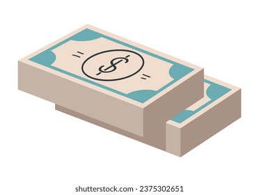 Money dollar cash pile stack banknote prize bank concept. Vector flat graphic design illustration
