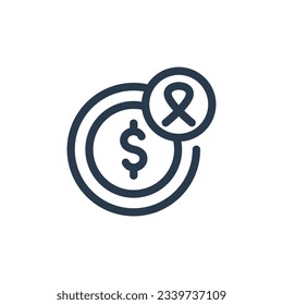 ilustración vectorial de donación de moneda en dólares de dinero
