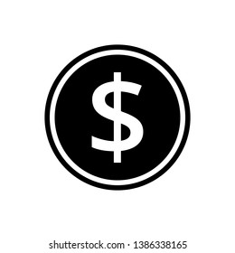 Money Dollar Coin Icon Vector Illustration Logo Template