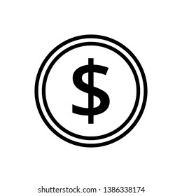 Money Dollar Coin Icon Vector Illustration Logo Template