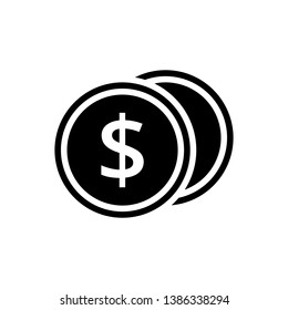Money Dollar Coin Icon Vector Illustration Logo Template