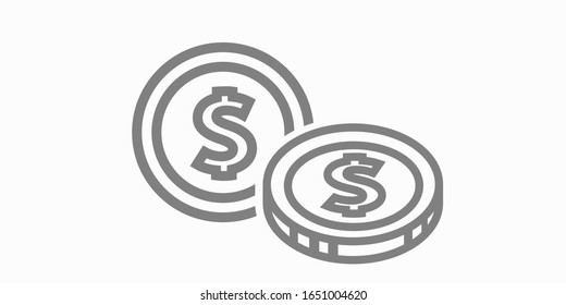 Money Dollar Coin Icon Vector Illustration Logo Template