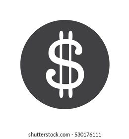 Money dollar coin vector illustration. Line icon payment system. Cent sign isolated on white background. Flat design style. Business concept.