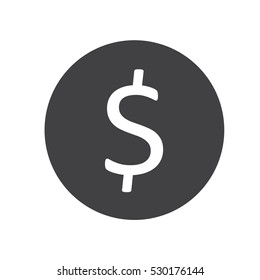 Money dollar coin vector illustration. Line icon payment system. Cent sign isolated on white background. Flat design style. Business concept.