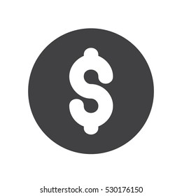 Money dollar coin vector illustration. Line icon payment system. Cent sign isolated on white background. Flat design style. Business concept.