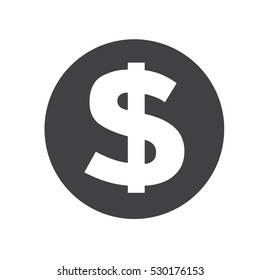 Money dollar coin vector illustration. Line icon payment system. Cent sign isolated on white background. Flat design style. Business concept.