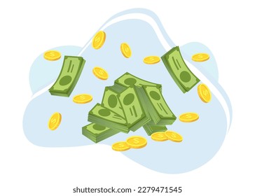 Geld Dollar in einem flachen Design. Set Set mit GeldSymbolen