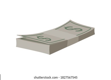 vector de diseño plano en dólares de dinero