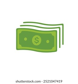 Fundo do ícone plano em dinheiro e dólar