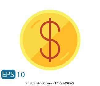 Money Dollar flat style Icon Vector Illustration on white background. EPS 10