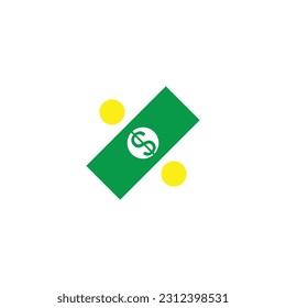 Money, dollar geometric symbol simple logo vector