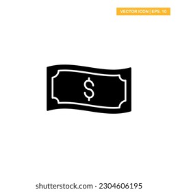 Icono de glifo de dinero en dólares ilustración de diseño vectorial