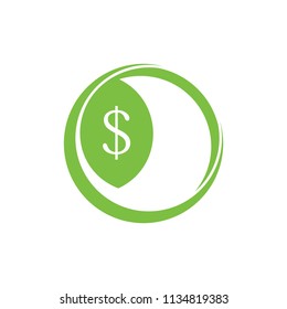 money dollar green leaf circle logo vector