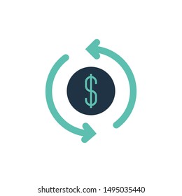 Money and Dollar Icon. Cash Icon Vector.  Vector Dollar Sign. Currency Icon. 