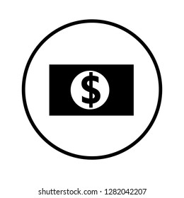 Money dollar icon in circle. Vector Illustration