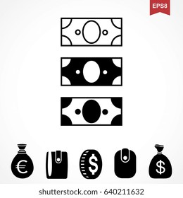 Money Dollar Icon or Flat Sign. National USA Currency Vector Symbol Isolated