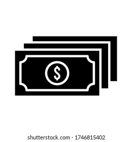Money dollar icon vector on white background