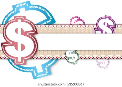 Money dollar label background for message