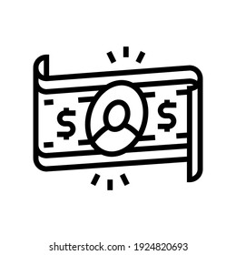 money dollar line icon vector. money dollar sign. isolated contour symbol black illustration