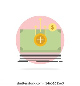 Money, Dollar, Medical, Transfer Abstract Circle Background Flat color Icon. Vector Icon Template background