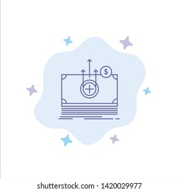 Money, Dollar, Medical, Transfer Blue Icon on Abstract Cloud Background