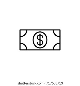 money dollar note line black icon