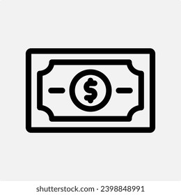 money, dollar, payment, element for design in simple outline icon style