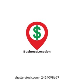 money dollar pin location business icon vector 