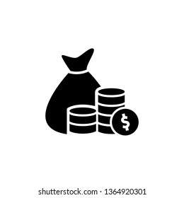 Money, dollar simple icon. Editable vector 64x64 Pixel
