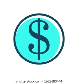 Money. Dollar symbol icon vector on white background