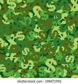 Money money money!! Dollar symbol seamless pattern. CMYK EPS8 vector illustration with global colors.