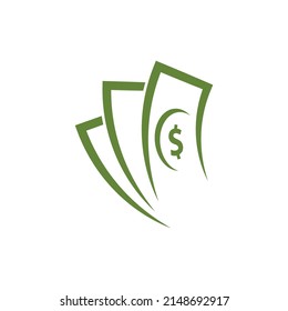 Money dollar vector logo icon flat design