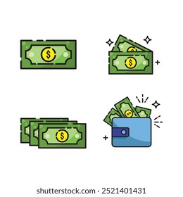 Money dollar vector logo icon flat design