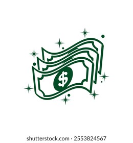 Money dollar vector logo icon flat design