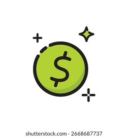 Money dollar vector logo icon flat design