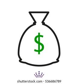money, dollars, bag, icon, vector illustration EPS 10