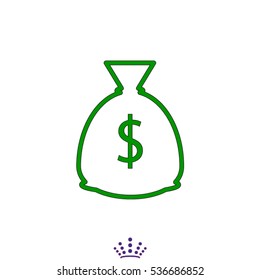 money, dollars, bag, icon, vector illustration EPS 10