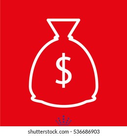 money, dollars, bag, icon, vector illustration EPS 10