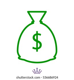 money, dollars, bag, icon, vector illustration EPS 10