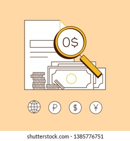 Money. Dollars banknotes. Cash money. Flat style Vector illustration