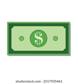 Dinero Dólares Ilustración vectorial de dibujo verde