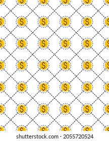 Money dollars seamless background, backdrop for financial business website or economical theme ads and information, vector wallpaper or web site background.