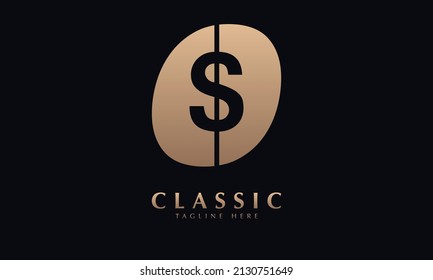 Money or doller abstract monogram vector logo template
