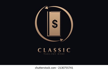 Money or doller abstract monogram vector logo template