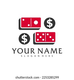 Plantilla vectorial del logotipo de Money Domino, conceptos de diseño del logotipo de Creative Domino