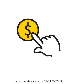 money donation doodle icon, vector illustration