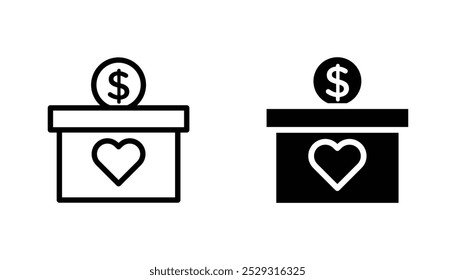 Money donation icon concept. Stock vector